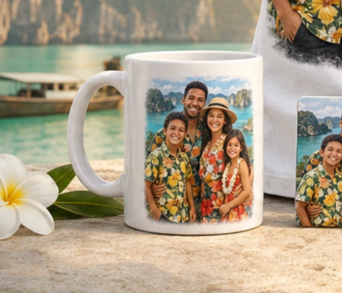 Custom printed photo mug